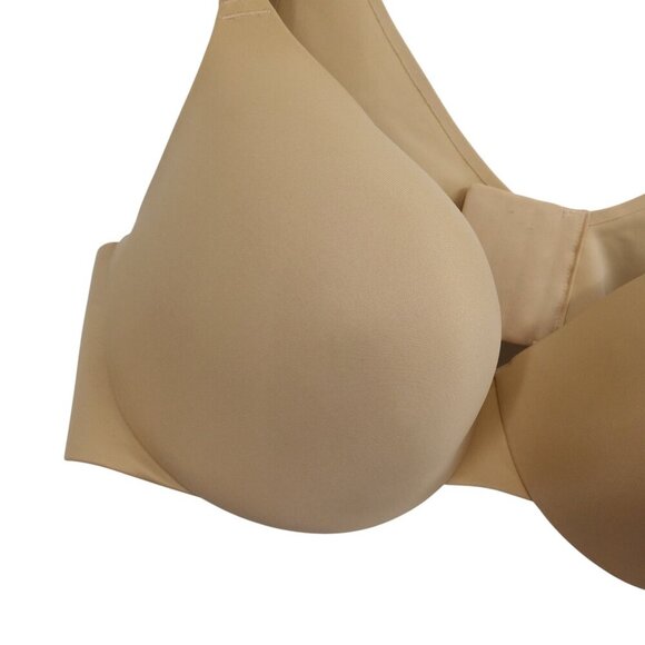Cacique Beige Full Coverage Lined Underwire Bra Size 46D Stretch Adjustable - Picture 3 of 10